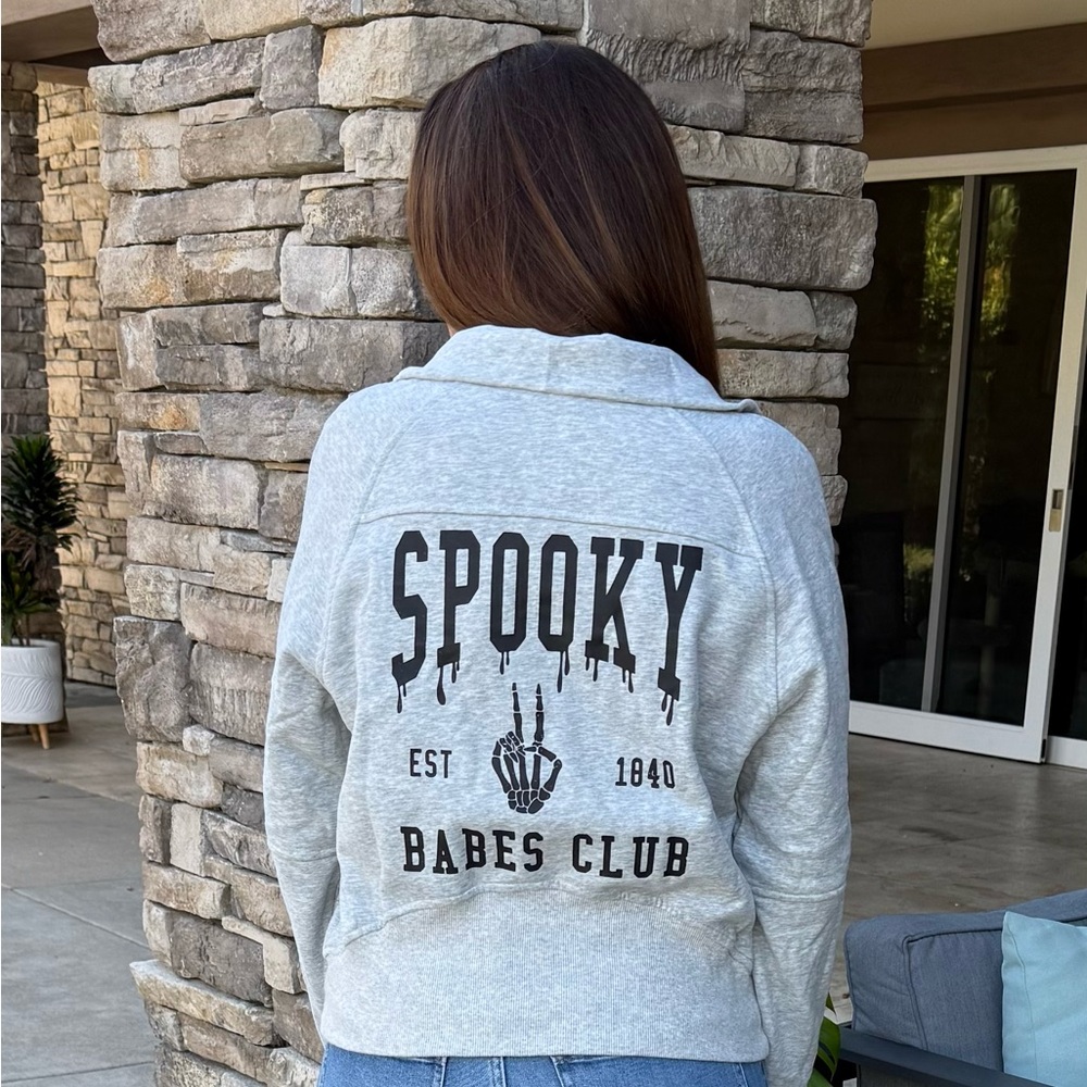 Spooky Babes Club 1/4 zip sweatshirt
